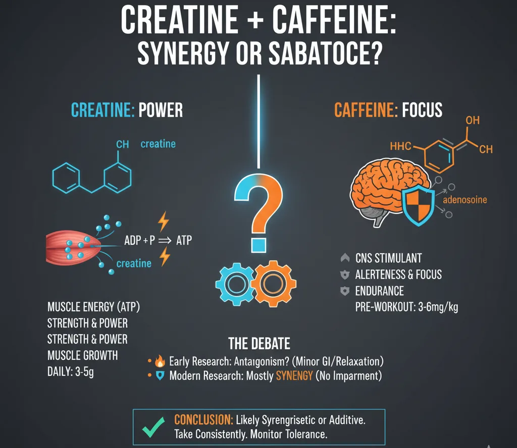 Creatina e cafeína: Uma mistura sinérgica ou antagónica? - Featured image for article about steroid education
