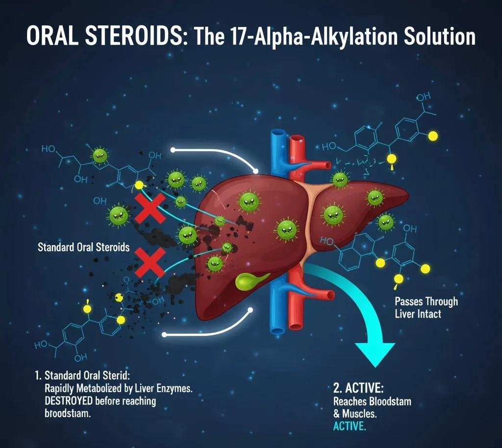 Compreendendo Esteroides Orais e o Papel da 17-Alfa-Alquilação - Featured image for article about steroid education
