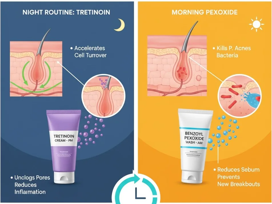 Tretinoina e Perossido di Benzoile per Atleti con Acne - Featured image for article about steroid education