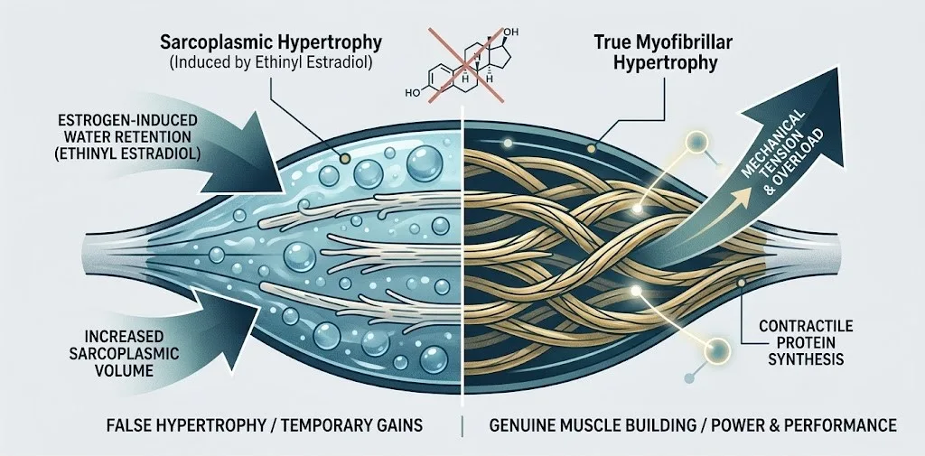 L'Illusione dell'Ipertrofia: Contraccettivi Orali e lo Spostamento Sarcoplasmatico - Featured image for article about steroid education